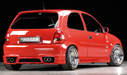 Opel Corsa B Rieger Heckschürze    ABS, 
inkl. Alugitter, Gutachten, Montagezubehör