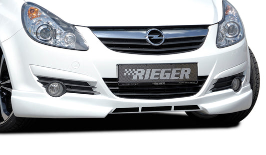 Opel Corsa D Rieger Spoilerlippe  mit zusätzlichen Lüftungsschlitzen, ABS, 
inkl. Alugitter, Montagezubehör, ABE