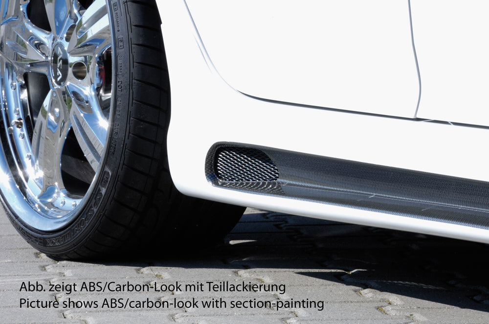 VW Golf 5 Rieger Seitenschweller   -> nur für GTI links, mit Schacht, mit Ausschnitt, ABS, 
inkl. Alugitter, Gutachten, Montagezubehör