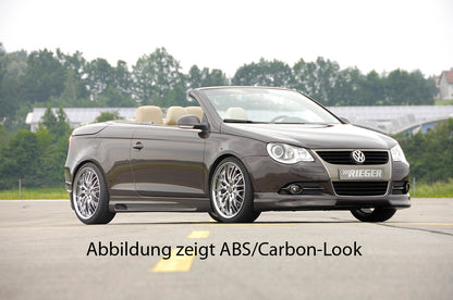 VW Eos (1F) Rieger Seitenschweller    links, mit Schacht, mit Ausschnitt, ABS, 
inkl. Alugitter, Gutachten, Montagezubehör