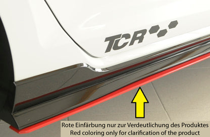VW Golf 7 GTI-TCR Rieger Seitenschwelleransatz für orig. GTI-TCR - Seitenschweller rechts, für orig. Seitenschweller, ABS, 
inkl. Montagezubehör, Gutachten