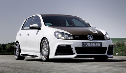 VW Golf 6 Rieger Spoilerstoßstange   inkl Lufteinlassblenden li/re ABS/schwarz glänzend orig. Nebelscheinwerfer entfallen, ABS, 
inkl. Montagezubehör, ABE