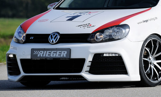 VW Golf 6 Rieger Spoilerstoßstange   inkl Lufteinlassblenden li/re ABS/schwarz glänzend orig. Nebelscheinwerfer entfallen, ABS, 
inkl. Montagezubehör, ABE