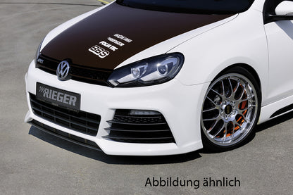 VW Golf 6 Rieger Spoilerstoßstange   inkl Lufteinlassblenden li/re ABS/schwarz glänzend orig. Nebelscheinwerfer entfallen, ABS, für Fzg. mit Scheinwerferreinigungsanlage, 
inkl. Montagezubehör, ABE