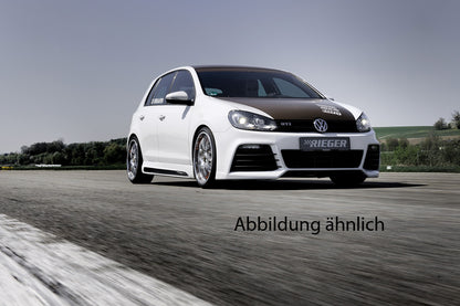 VW Golf 6 Rieger Spoilerstoßstange   inkl Lufteinlassblenden li/re ABS/schwarz glänzend ABS, für Fzg. mit Scheinwerferreinigungsanlage, Einparkhilfe (PDC), 
inkl. Montagezubehör, ABE