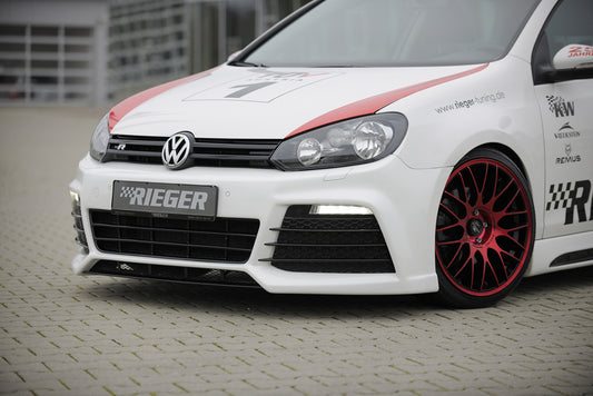 VW Golf 6 Rieger Spoilerstoßstange   inkl Lufteinlassblenden li/re ABS/schwarz glänzend ABS, für Fzg. mit Scheinwerferreinigungsanlage, Einparkhilfe (PDC), 
inkl. Montagezubehör, ABE