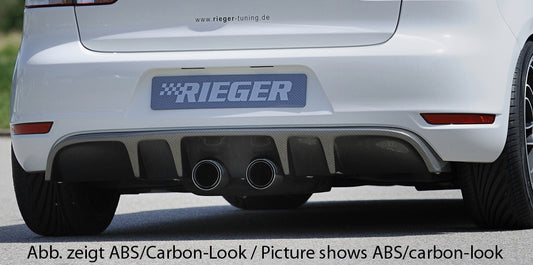 VW Golf 6 Rieger Heckeinsatz mit 2 Doppelfinnen  für Doppelendrohr mittig, ABS, 
inkl. Montagezubehör, Gutachten