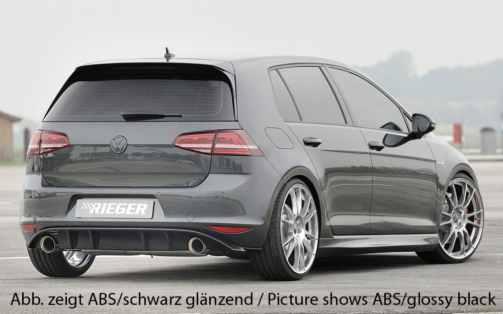 VW Golf 7 Rieger Heckeinsatz  für Sportendrohr li. u. re., (100mm ø), ABS, 
inkl. Montagezubehör, Gutachten