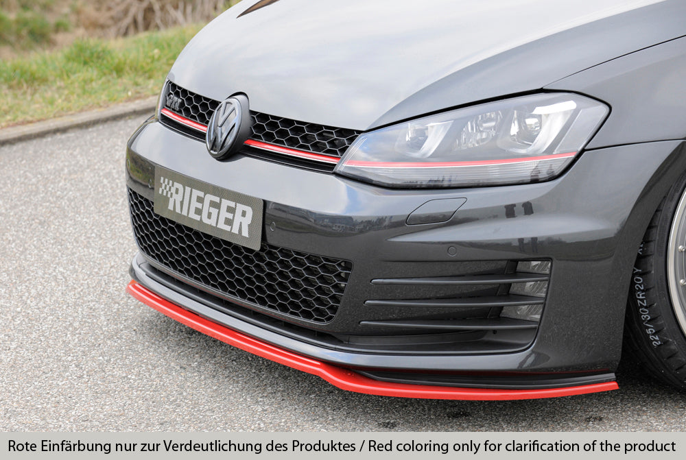 VW Golf 7 GTD Rieger Spoilerschwert nur für GTI / GTD für orig. Frontschürze für orig. Frontschürze, ABS, 
inkl. Montagezubehör, ABE