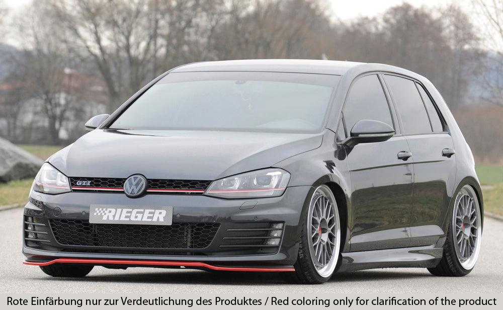 VW Golf 7 GTD Rieger Spoilerschwert nur für GTI / GTD für orig. Frontschürze für orig. Frontschürze, ABS, 
inkl. Montagezubehör, ABE