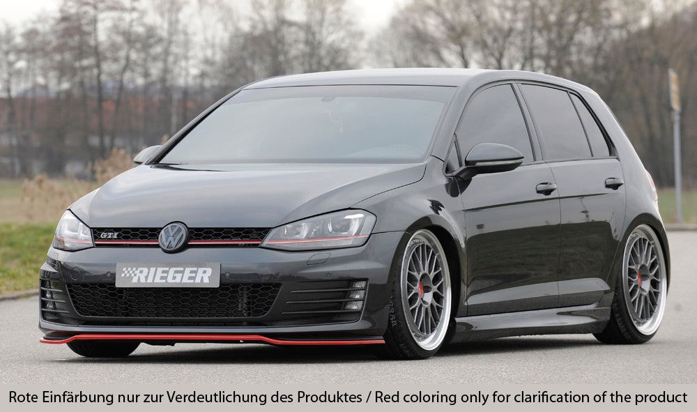 VW Golf 7 GTD Rieger Spoilerschwert nur für GTI / GTD für orig. Frontschürze für orig. Frontschürze, ABS, 
inkl. Montagezubehör, ABE