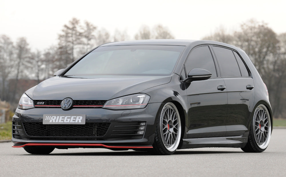 VW Golf 7 GTD Rieger Spoilerschwert nur für GTI / GTD für orig. Frontschürze für orig. Frontschürze, ABS, 
inkl. Montagezubehör, ABE