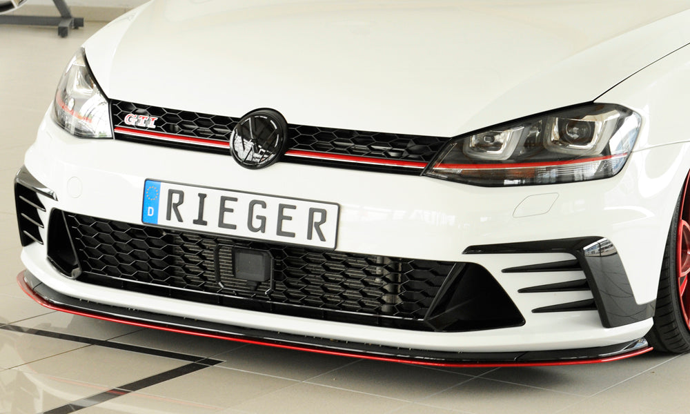 VW Golf 7 GTI Clubsport Rieger Spoilerschwert nur für GTI Clubsport für orig. Frontschürze für orig. Frontschürze, ABS, 
inkl. Montagezubehör, ABE