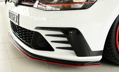 VW Golf 7 GTI Clubsport Rieger Spoilerschwert nur für GTI Clubsport für orig. Frontschürze für orig. Frontschürze, ABS, 
inkl. Montagezubehör, ABE