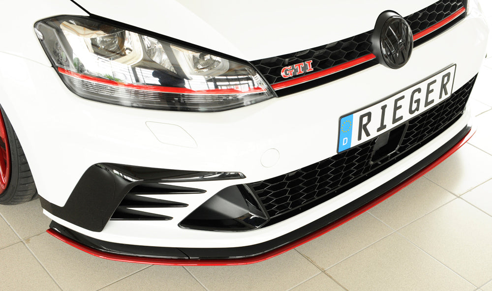 VW Golf 7 GTI Clubsport Rieger Spoilerschwert nur für GTI Clubsport für orig. Frontschürze für orig. Frontschürze, ABS, 
inkl. Montagezubehör, ABE