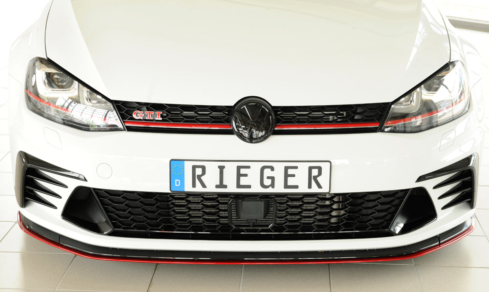 VW Golf 7 GTI Clubsport Rieger Spoilerschwert nur für GTI Clubsport für orig. Frontschürze für orig. Frontschürze, ABS, 
inkl. Montagezubehör, ABE