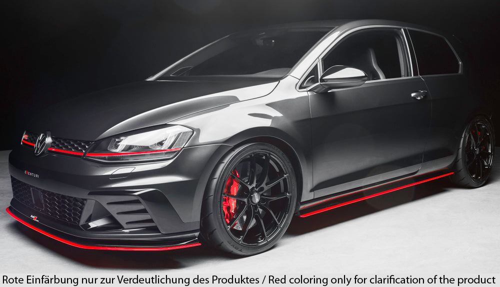 VW Golf 7 GTI Clubsport Rieger Spoilerschwert nur für GTI Clubsport für orig. Frontschürze für orig. Frontschürze, ABS, 
inkl. Montagezubehör, ABE