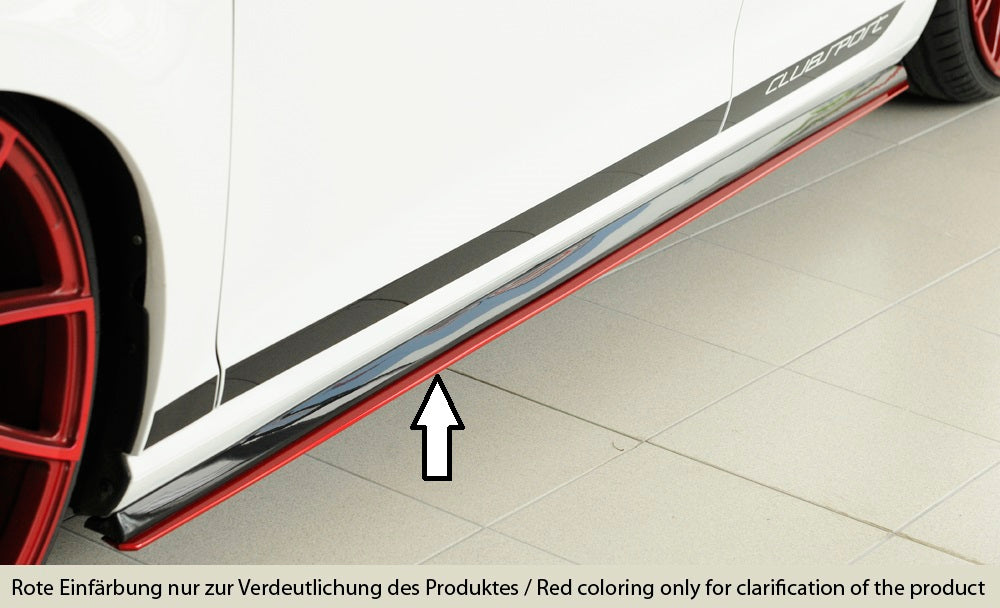 VW Golf 7 GTI Clubsport Rieger Seitenschwelleransatz nur für Clubsport u. R-Line Seitenschweller links, für orig. Seitenschweller, ABS, 
inkl. Montagezubehör, Gutachten