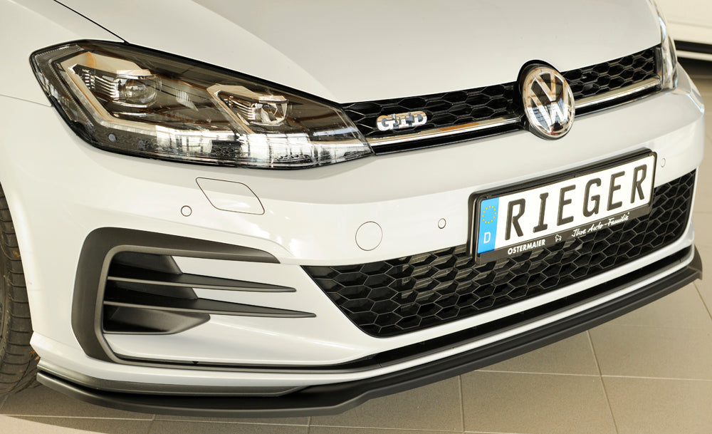 VW Golf 7 GTD Rieger Spoilerschwert nur für GTI / GTD / GTE für orig. Frontschürze für orig. Frontschürze, ABS, 
inkl. Montagezubehör, ABE