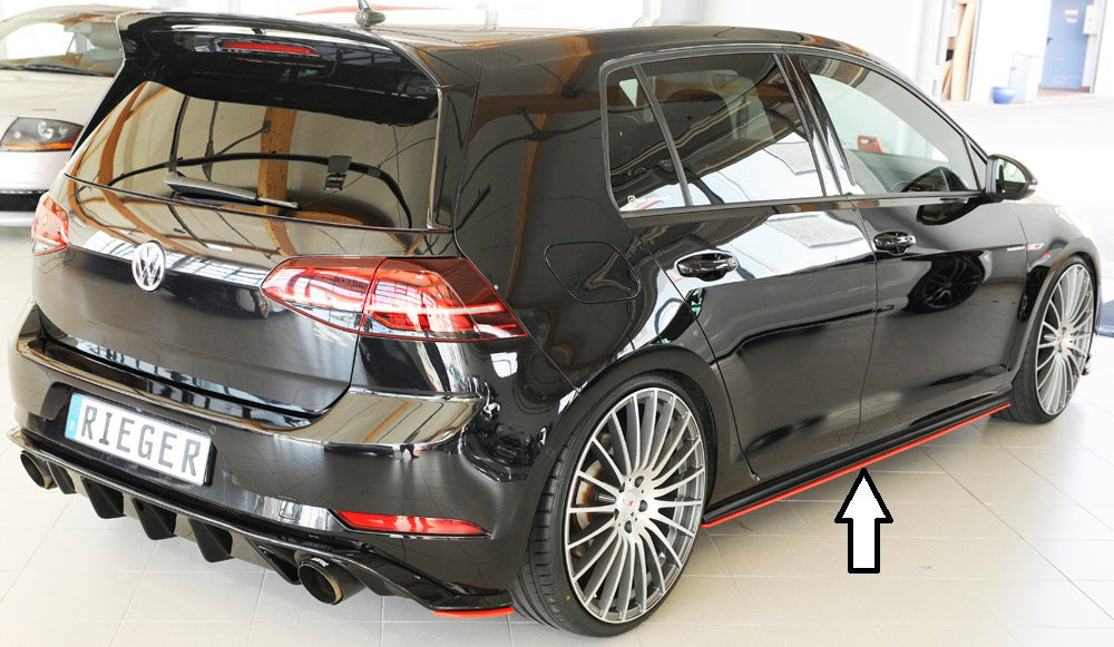 VW Golf 7 GTD Rieger Seitenschwelleransatz für orig. GTI-/GTD-/GTE-Seitenschweller rechts, für orig. Seitenschweller, ABS, 
inkl. Montagezubehör, Gutachten