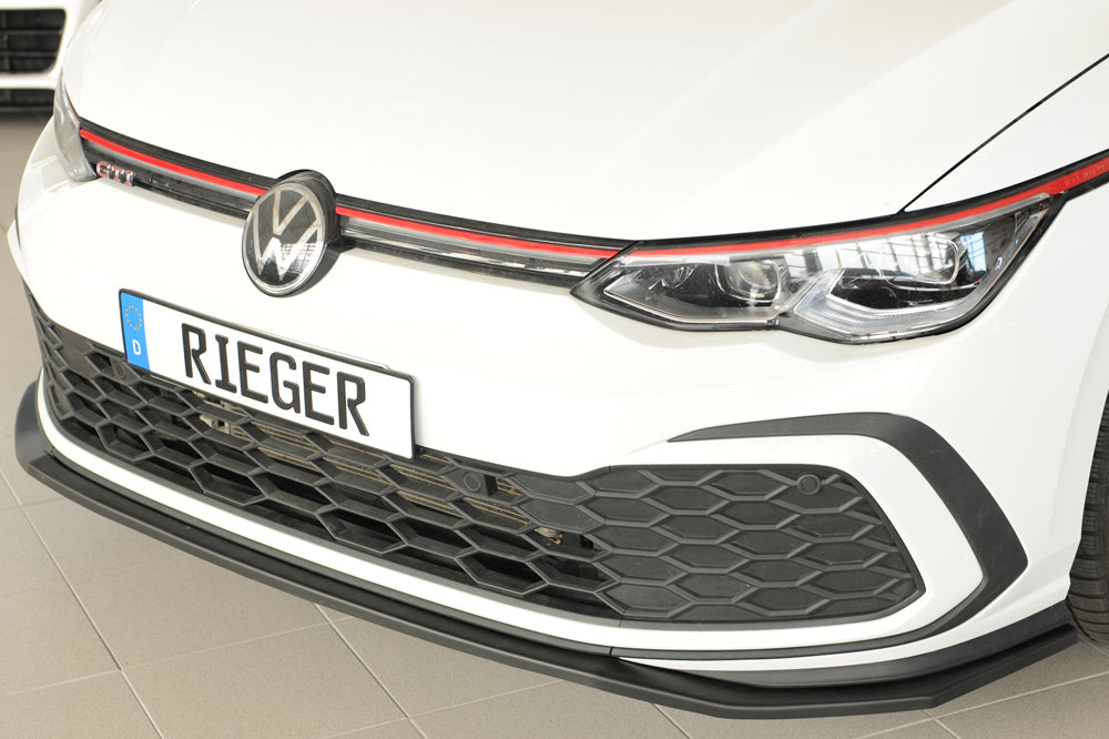VW Golf 8 GTD Rieger Spoilerschwert nur für GTI / GTD / GTE für orig. Frontschürze, ABS, 
inkl. Montagezubehör, ABE