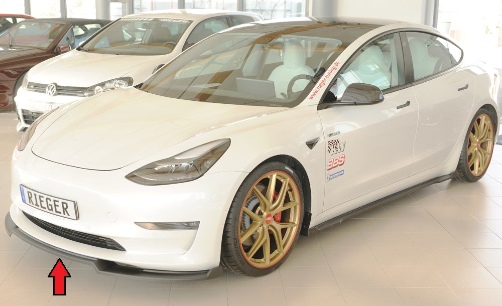 Tesla Model 3  (003) Rieger Spoilerschwert für orig. Frontschürze, ABS, 
inkl. Montagezubehör, ABE