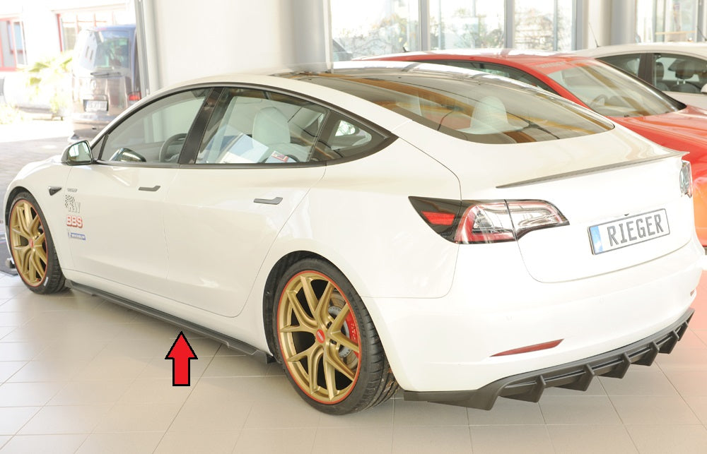 Tesla Model 3  (003) Rieger Seitenschwelleransatz links, für orig. Seitenschweller, ABS, 
inkl. Montagezubehör, Gutachten
