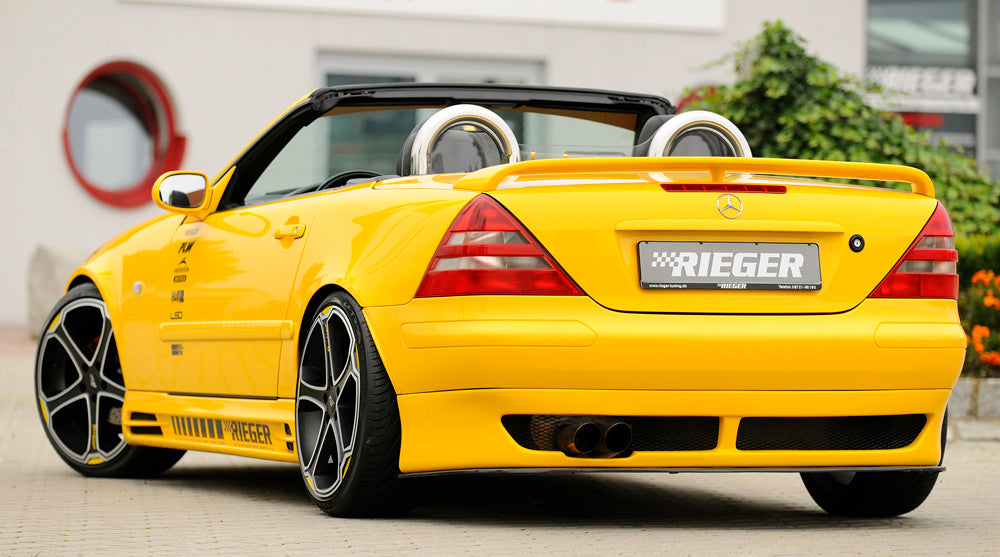 Mercedes SLK (R170) Rieger Seitenschweller  rechts, mit Schacht und 2 Ausschnitten, ABS, 
inkl. Alugitter, Gutachten, Montagezubehör