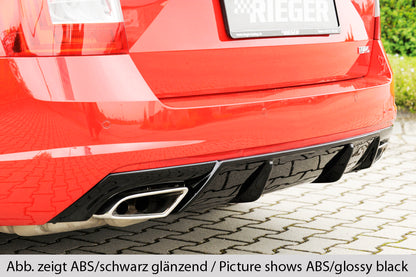 Skoda Octavia RS (5E) Rieger Heckeinsatz bei Bestellung bitte genaue Motorisierung angeben! für orig. Endrohrblende li. u. re., ABS, für Fzg. mit Anhängekupplung, 
inkl. Montagezubehör, Gutachten