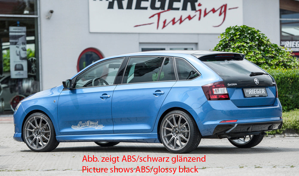Skoda Rapid (NH) Rieger Heckeinsatz  für orig. Endschalldämpfer, ABS, für Fzg. mit Anhängekupplung, 
inkl. Montagezubehör, Gutachten