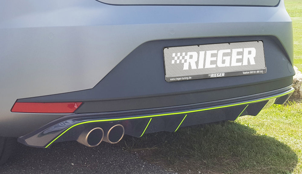 Seat Leon FR (5F) Rieger Heckeinsatz  für Doppelendrohr li., ABS, schwarz glänzend, 
inkl. Montagezubehör, Gutachten
