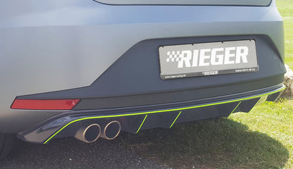 Seat Leon FR (5F) Rieger Heckeinsatz  für Doppelendrohr li., ABS, schwarz glänzend, 
inkl. Montagezubehör, Gutachten