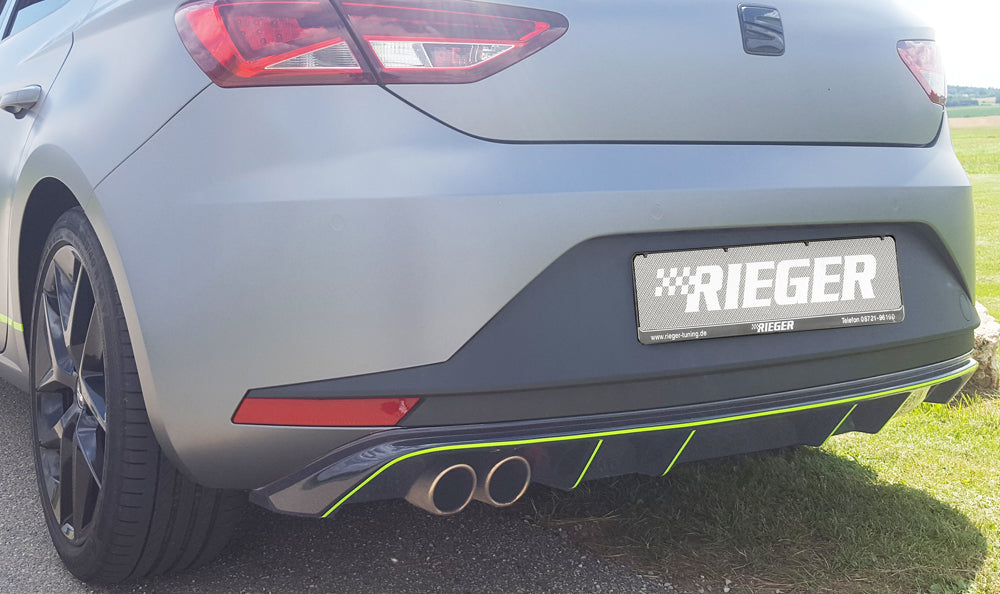 Seat Leon FR (5F) Rieger Heckeinsatz  für Doppelendrohr li., ABS, schwarz glänzend, 
inkl. Montagezubehör, Gutachten
