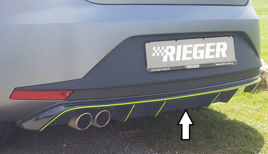 Seat Leon FR (5F) Rieger Heckeinsatz  für Doppelendrohr li., ABS, schwarz glänzend, 
inkl. Montagezubehör, Gutachten