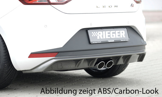 Seat Leon FR (5F) Rieger Heckeinsatz  für Doppelendrohr mittig, ABS, schwarz glänzend, 
inkl. Montagezubehör, Gutachten