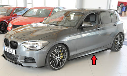 BMW 1er F20  (1K4) Rieger Seitenschwelleransatz nur für M-Paket-Schweller links, ABS, schwarz glänzend, für Fzg. mit M-Technik, 
inkl. Montagezubehör, Gutachten