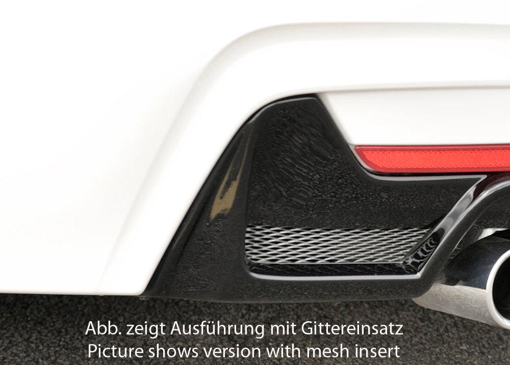 BMW 4er F32  (3C) Rieger Heckeinsatz nur für M-Paket-Heckschürze für orig. Doppelendrohr li, ABS, schwarz glänzend, für Fzg. mit M-Technik, 
inkl. Montagezubehör, Gutachten