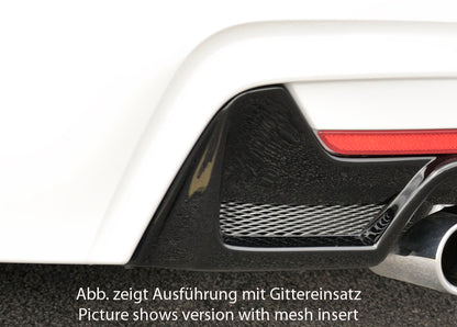 BMW 4er F32  (3C) Rieger Heckeinsatz nur für M-Paket-Heckschürze für orig. Doppelendrohr li, ABS, schwarz glänzend, für Fzg. mit M-Technik, 
inkl. Montagezubehör, Gutachten