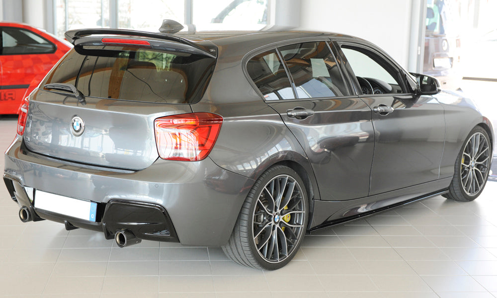 BMW 1er F20  (1K4) Rieger Heckeinsatz nur für M-Paket-Heckschürze, nur 135i für orig. Endrohr li. u. re., ABS, schwarz glänzend, für Fzg. mit M-Technik, 
inkl. Montagezubehör, Gutachten