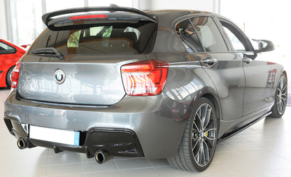 BMW 1er F20  (1K4) Rieger Heckeinsatz nur für M-Paket-Heckschürze, nur 135i für orig. Endrohr li. u. re., ABS, schwarz glänzend, für Fzg. mit M-Technik, 
inkl. Montagezubehör, Gutachten