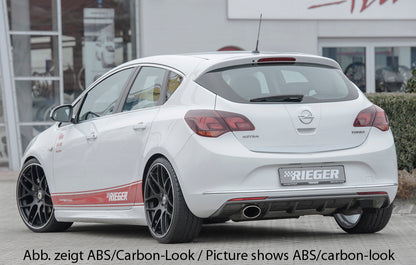 Opel Astra J Rieger Heckeinsatz  für Sportendrohr li., (140x90mm oval), ABS, schwarz glänzend, 
inkl. Montagezubehör, Gutachten