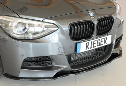 BMW 1er F20  (1K4) Rieger Spoilerschwert für orig. M-Paket-Frontschürze gerade Version, für orig. Frontschürze, ABS, schwarz glänzend, für Fzg. mit M-Technik, 
inkl. Montagezubehör, ABE
