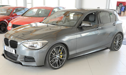 BMW 1er F20  (1K4) Rieger Spoilerschwert für orig. M-Paket-Frontschürze gerade Version, für orig. Frontschürze, ABS, schwarz glänzend, für Fzg. mit M-Technik, 
inkl. Montagezubehör, ABE