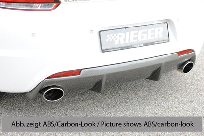 VW Scirocco 3 (13) Rieger Heckeinsatz für R-Line Heckschürze  für Sportendrohr li. u. re., (126x94mm oval), ABS, schwarz glänzend, für Fzg. mit R-Line Exterieur, 
inkl. Montagezubehör, Gutachten