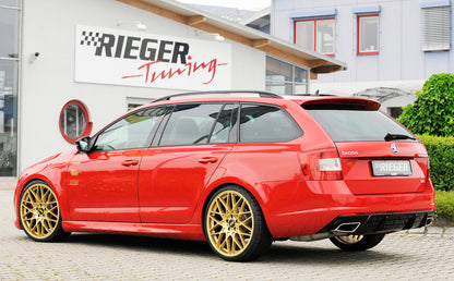 Skoda Octavia RS (5E) Rieger Heckeinsatz bei Bestellung bitte genaue Motorisierung angeben! für orig. Endrohrblende li. u. re., ABS, schwarz glänzend, für Fzg. mit Anhängekupplung, 
inkl. Montagezubehör, Gutachten