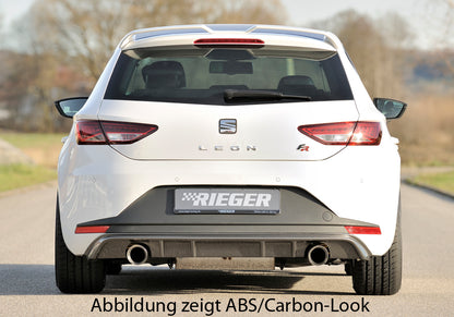 Seat Leon FR (5F) Rieger Heckeinsatz  für Sportendrohr li. u. re., (100mm ø), ABS, schwarz glänzend, 
inkl. Montagezubehör, Gutachten