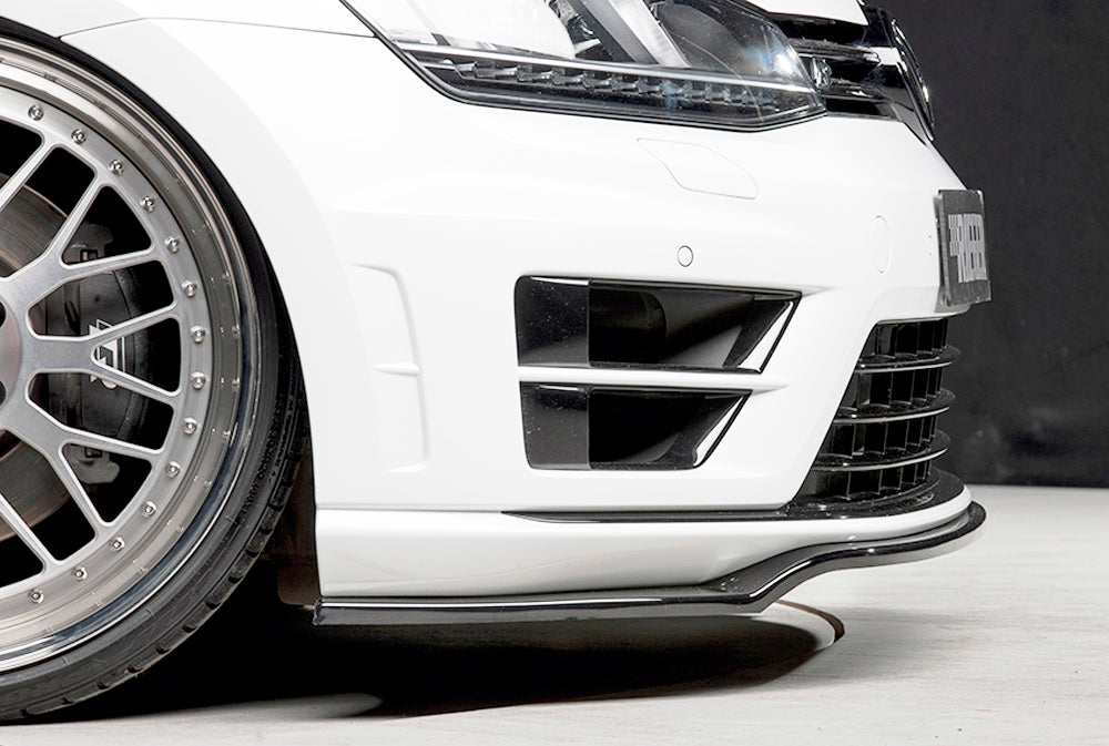 VW Golf 7 Rieger Spoilerschwert nur für R / R-Line für orig. Frontschürze ABS, schwarz glänzend, für Fzg. mit R-Line Exterieur, 
inkl. Montagezubehör, ABE