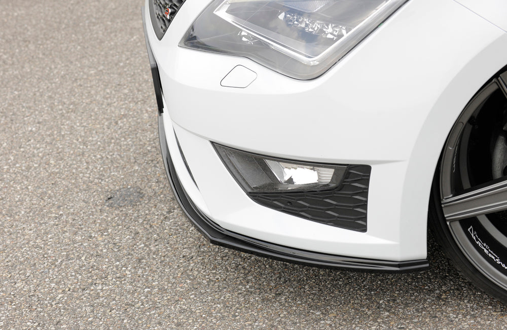 Seat Leon Cupra (5F) Rieger Spoilerschwert für orig. FR-/ Cupra-Frontschürze für orig. Frontschürze, ABS, schwarz glänzend, 
inkl. Montagezubehör, ABE