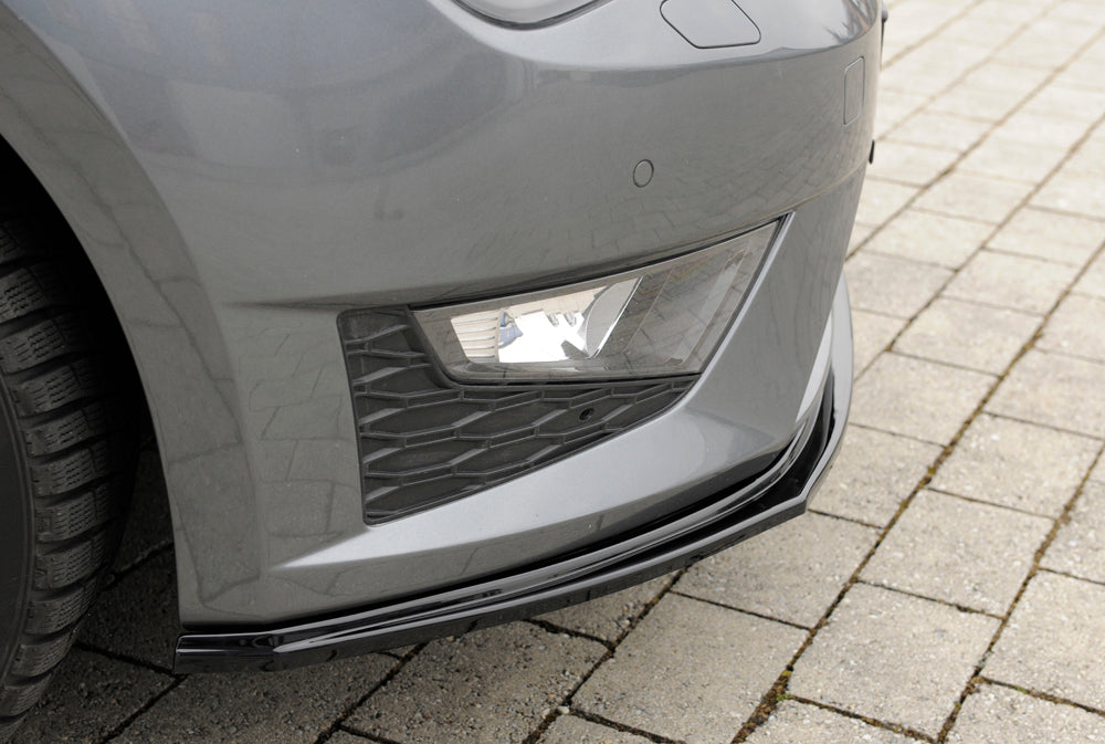 Seat Leon Cupra (5F) Rieger Spoilerschwert für orig. FR-/ Cupra-Frontschürze für orig. Frontschürze, ABS, schwarz glänzend, 
inkl. Montagezubehör, ABE