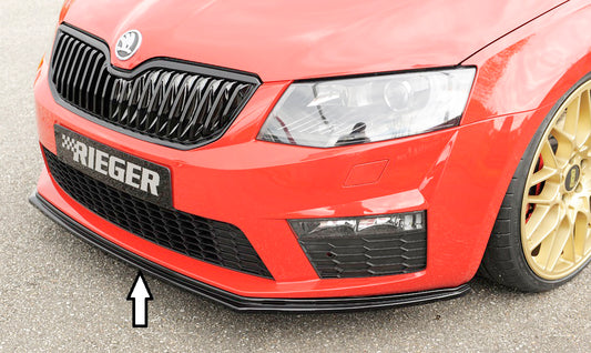 Skoda Octavia RS (5E) Rieger Spoilerschwert für orig. RS-Frontschürze für orig. Frontschürze, ABS, schwarz glänzend, 
inkl. Montagezubehör, ABE